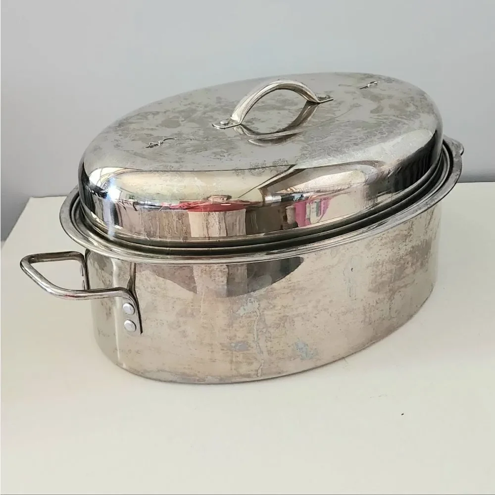 Aluminum turkey roaster pan 11 quart vintage